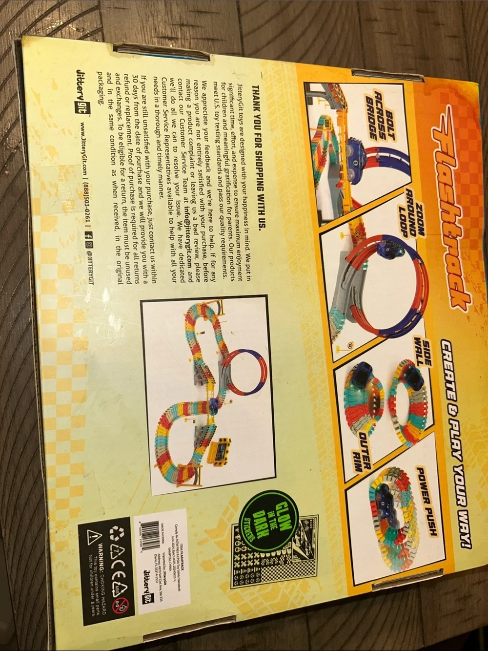 Kids Glow in the dark Toy Race Set – Multicolor